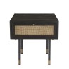 Chevet YANIS - Bois Pin Noir 1 tiroir cannage
