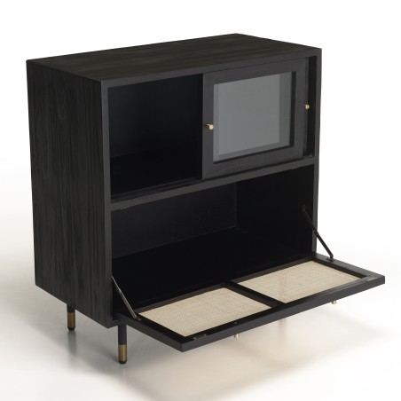 Buffet YANIS en pin noir - Meuble design et pratique