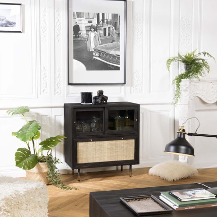 Buffet YANIS en pin noir - Meuble design et pratique