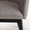GINO - Set of 2 Light Grey Fabric Chairs with Black Metal Legs