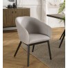 Lot de 2 chaises GINO - Tissu gris perle