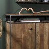 SIXTINE Brown Buffet 4 Doors 1 Shelf Mahogany Recycled Metal
