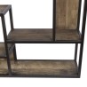 SIXTINE Square Brown Wall Shelf 80x80cm - Mahogany Wood Black Metal