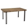 SIXTINE Rectangular Dining Table 4 Person 150x90cm Mahogany Wood Black Metal Legs