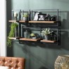 SIXTINE Wall Shelf 'XS' - Recycled Teak Shelf with Black Metal Frame