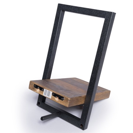 SIXTINE Wall Shelf 'XS' - Recycled Teak Shelf with Black Metal Frame
