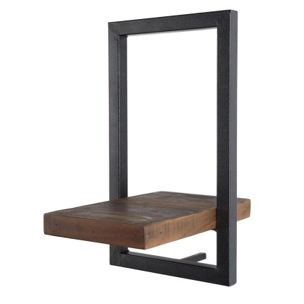 Étagère murale SIXTINE en teck recyclé et métal noir