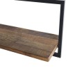 SIXTINE Wall Shelf 'L' - Recycled Brown Teak Shelf with Black Metal Frame