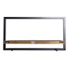 SIXTINE Wall Shelf 'L' - Recycled Brown Teak Shelf with Black Metal Frame