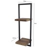 SIXTINE Wall Shelf - Brown Recycled Teak Shelves, Black Metal Frame