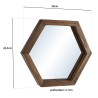 SIXTINE 'S' Brown Hexagonal Teak Mirror