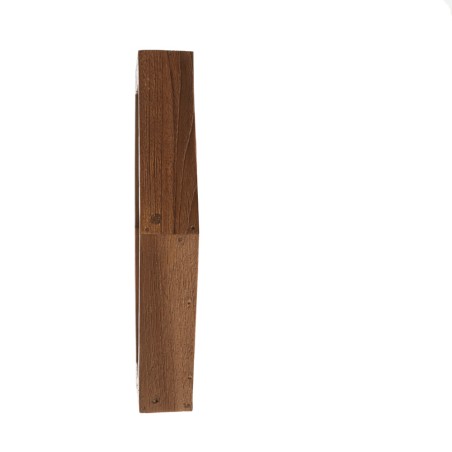 SIXTINE 'S' Brown Hexagonal Teak Mirror