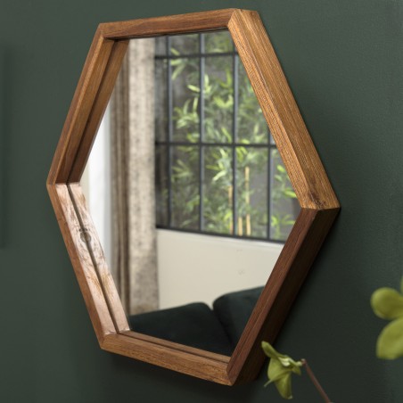 Miroir SIXTINE en bois de teck recyclé