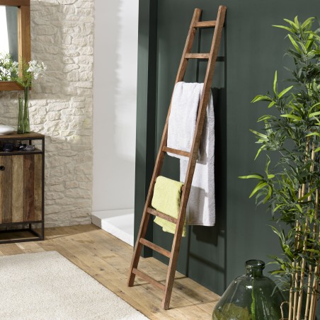 Porte serviettes haut SIXTINE en bois teck recyclé