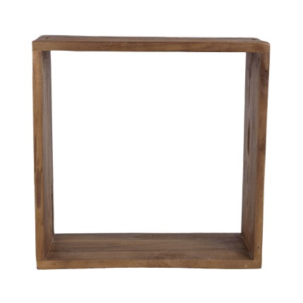 SIXTINE - Brown Square Wall Shelf, 35 x 35 cm, Recycled Teak Wood