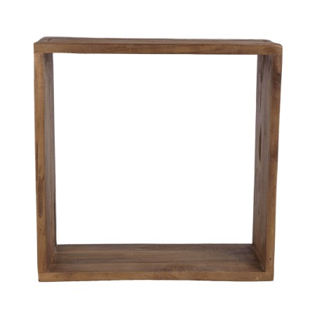 SIXTINE - Brown Square Wall Shelf, 35 x 35 cm, Recycled Teak Wood