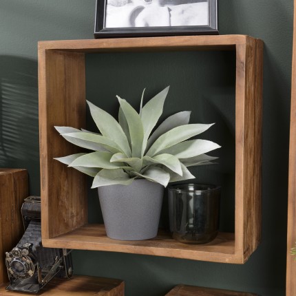 SIXTINE - Brown Square Wall Shelf, 35 x 35 cm, Recycled Teak Wood