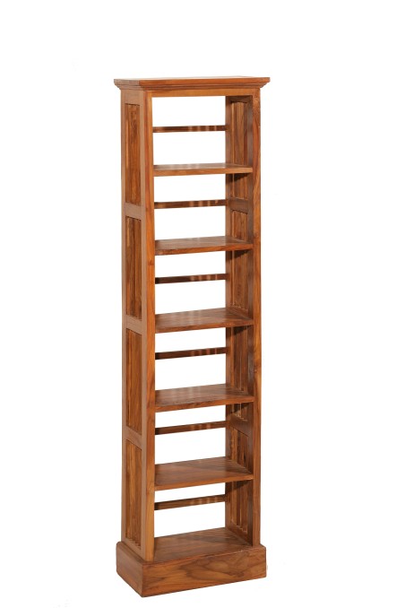 Étagère bibliothèque marron 45 cm bois teck