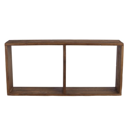 SIXTINE Rectangular Brown Wall Shelf - Recycled Teak Wood - 2 Niches