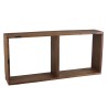 SIXTINE Rectangular Brown Wall Shelf - Recycled Teak Wood - 2 Niches