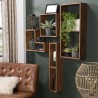 SIXTINE Brown Rectangular Wall Shelf - 2 Niches, Recycled Teak Wood