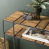 Console SIXTINE teck clair métal noir