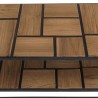 SIXTINE Rectangular Console Table with 2 Light Teak Trays and Black Metal