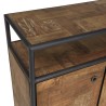 SIXTINE Brown Sideboard on Castors - Recycled Teak and Black Metal