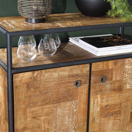 Buffet SIXTINE en teck recyclé et acier