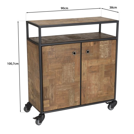Buffet SIXTINE en teck recyclé et acier