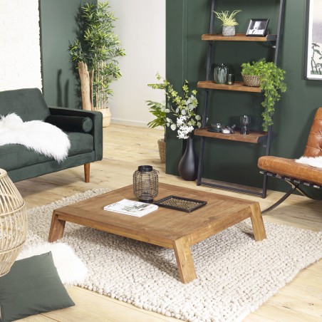 Table basse carrée SIXTINE en teck recyclé