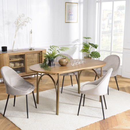 YSEULT Oval Dining Table 4 Person 160x80cm Natural Wood