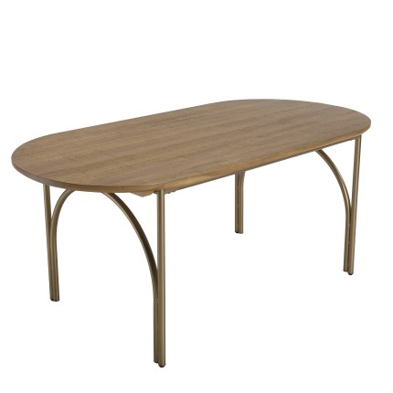 Table à manger ovale YSEULT 180x90cm bois peuplier