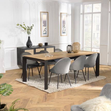 MAXENCE - Extendable Rectangular Dining Table 220/320cm Recycled Teak Wood