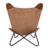 ROMAIN Butterfly Chair - Brown Canvas and Leather