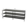 ROMAIN Black TV Stand with 2 Industrial Metal Shelves