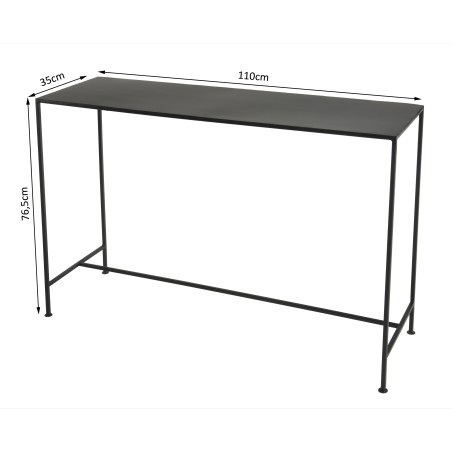 ROMAIN Rectangular Black Metal Industrial Console