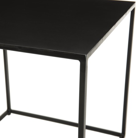 ROMAIN Industrial Square Metal End Table 45x45cm Black