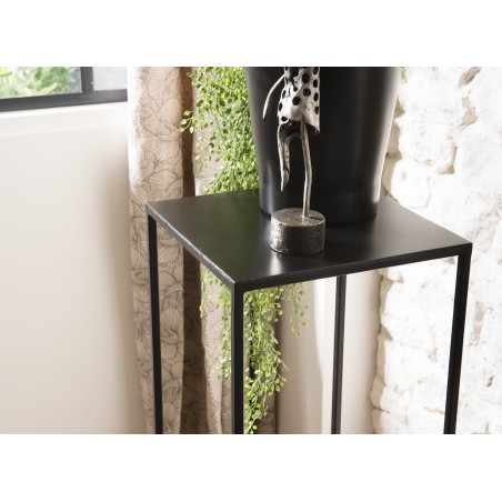 ROMAIN - Sellette haute noire industrielle en métal