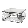 TOD - Square Coffee Table 80.5x80.5cm Black Metal Glass Top