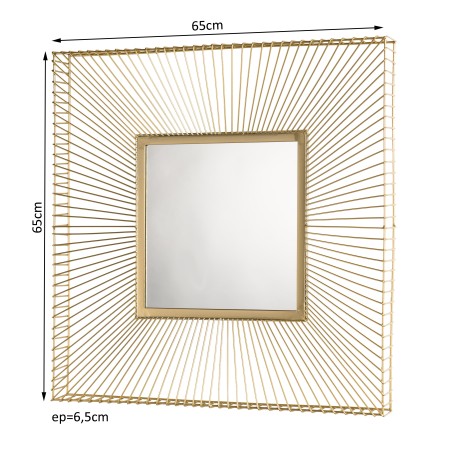 TOD Square Mirror 65x65cm Golden Metal