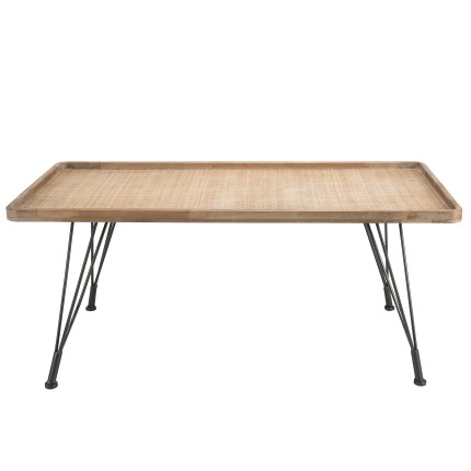 Table basse DORIA - plateau cannage naturel