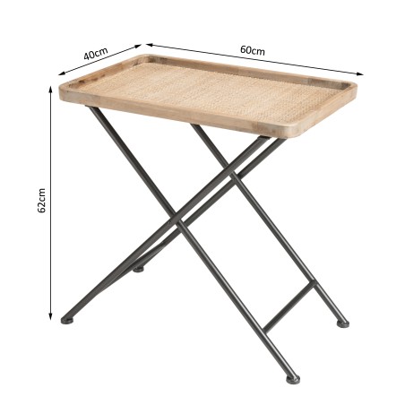 Table d'appoint DORIA - plateau cannage naturel