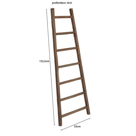 SIXTINE - Brown Teak Wood Recycled Towel Rack