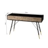 DORRIE Black Console Table with 3 Drawers - Scandi Style