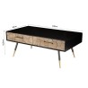 DORRIE Black Rectangular Coffee Table with 2 Drawers