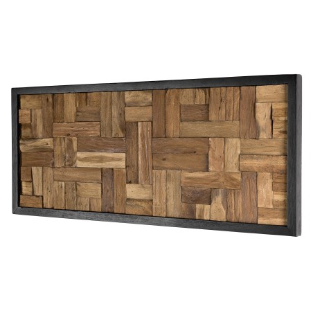 SAM - Décoration murale bois rectangulaire mosaïque Teck recyclé nature