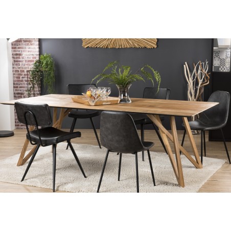MAXENCE - Rectangular Dining Table 220x100cm Recycled Teak Wood