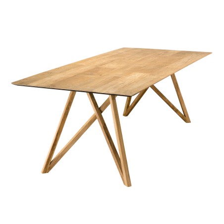 MAXENCE - Rectangular Dining Table 220x100cm Recycled Teak Wood