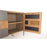 Buffet MAXENCE - Bois Teck Recyclé et Métal Gris Anthracite